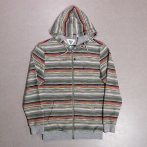 Vissla Foghorn Full Zip Multicolor Striped Beach Hoodie Sweatshirt Men's Medium